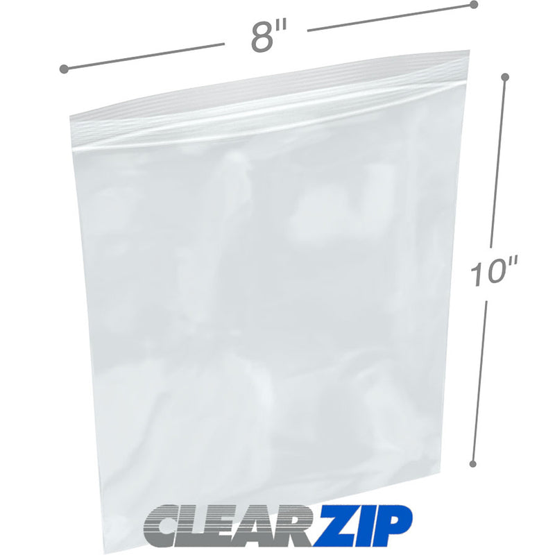 RD PLASTICS Clear 2 Mil Zip Lock Bags (8x10 inch, 1000 Count) Food Storage