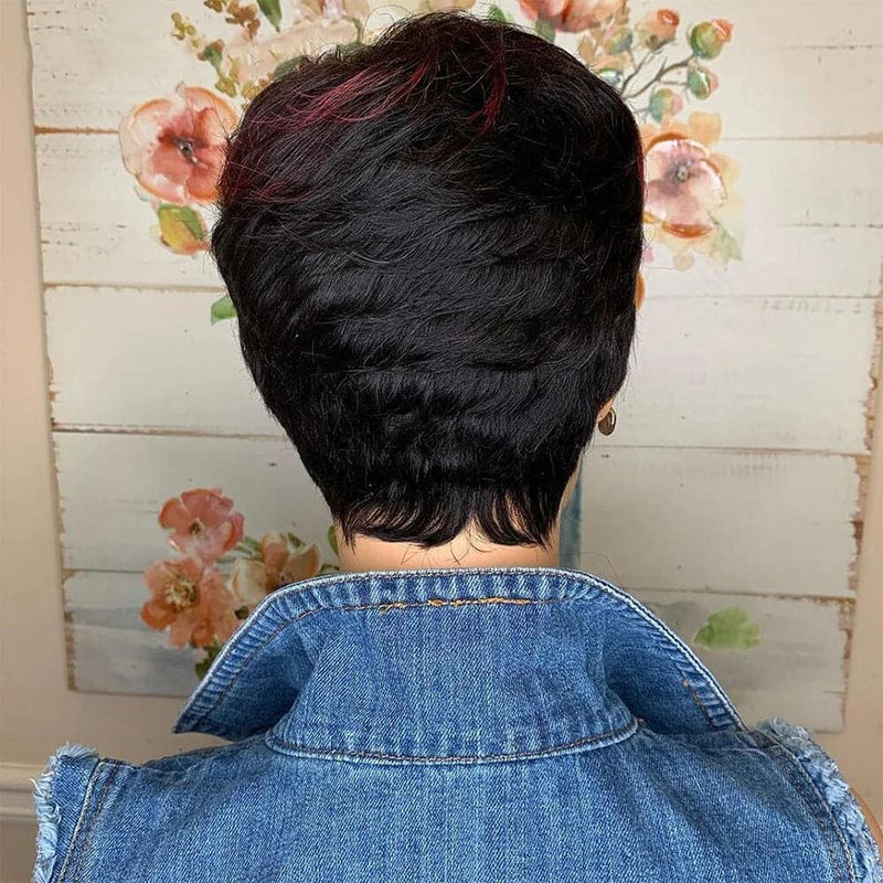 Mill's Beauty Supply Lumiere Hair Pixie Cut Short Straight Human Hair Wigs