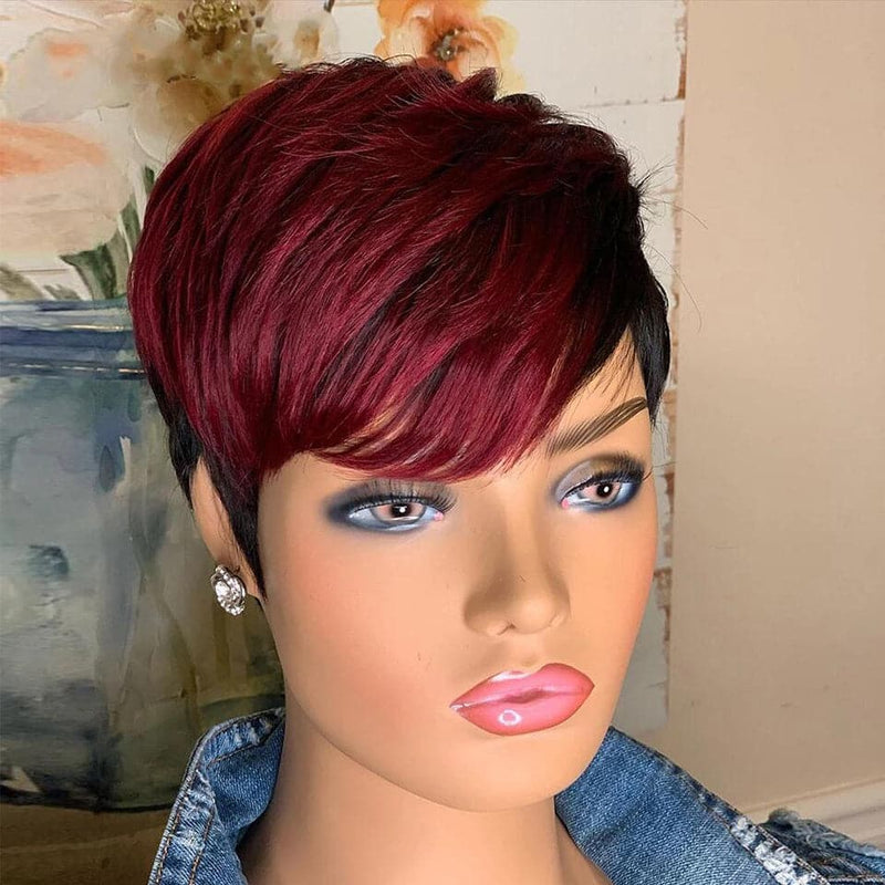 Mill's Beauty Supply Lumiere Hair Pixie Cut Short Straight Human Hair Wigs