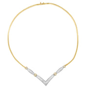 Bids.com 14K Yellow and White Gold 2.00 Cttw Round and Princess-Cut Diamond 'V' Shape Statement Necklace (H-I Color, SI2-I1 Clarity) - 18" Necklaces