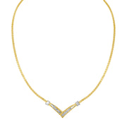 Bids.com 10K Yellow and White Gold 1/2 Cttw Princess Cut Diamond Channel-Set â€œVâ€ Shape 18" Franco Chain Necklace (H-I Color, SI2-I1 Clarity) Necklaces