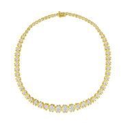 Bids.com 10K Yellow Gold 4 cttw Brilliant Round-Cut Diamond Graduating Riviera Statement Necklace (H-I Color, I2-I3 Clarity) Necklaces