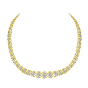 Bids.com 10K Yellow Gold 4 cttw Brilliant Round-Cut Diamond Graduating Riviera Statement Necklace (H-I Color, I2-I3 Clarity) Necklaces