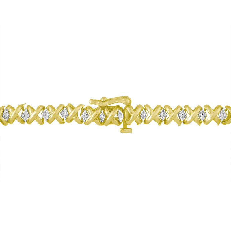 Bids.com 10K Yellow Gold 4 cttw Brilliant Round-Cut Diamond Graduating Riviera Statement Necklace (H-I Color, I2-I3 Clarity) Necklaces