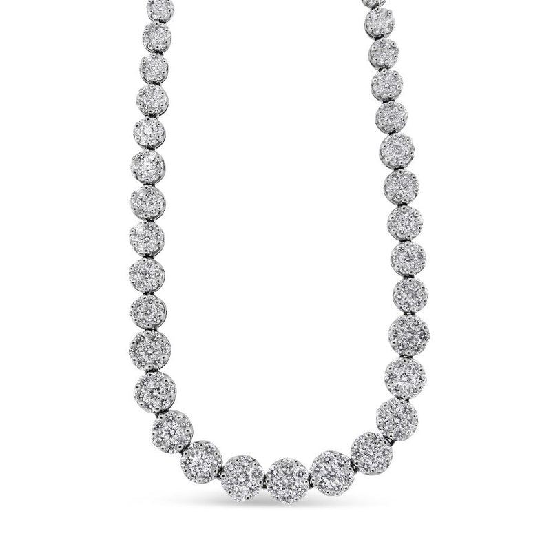Bids.com IGI Certified 14K Yellow Gold 14 3/4 cttw Pave Set Round-Cut Diamond Riviera Necklace (F-G Color, S2-I1 Clarity) Necklaces