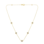 Bids.com Yellow Color Plated Sterling Silver Diamond Station Necklace (1/2 cttw, K-L Color, I2-I3 Clarity) Necklaces