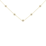 Bids.com Yellow Color Plated Sterling Silver Diamond Station Necklace (1/2 cttw, K-L Color, I2-I3 Clarity) Necklaces