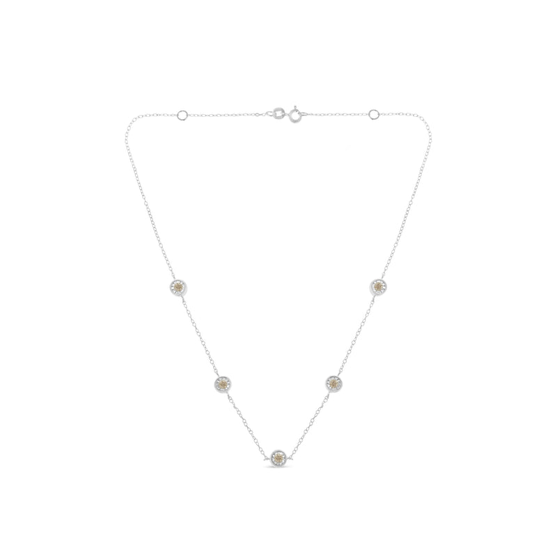 Bids.com Sterling Silver Diamond Station Necklace (1/2 cttw, I-J Color, I1-I2 Clarity) Necklaces