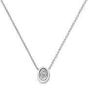 Bids.com 10K White Gold 1/10 Cttw Miracle Set Round-Cut Diamond Square Shape 18" Pendant Necklace (H-I Color, SI2-I1 Clarity) Necklaces