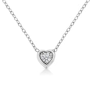 Bids.com 10K White Gold 1/10 Cttw Miracle Set Round-Cut Diamond Square Shape 18" Pendant Necklace (H-I Color, SI2-I1 Clarity) Necklaces