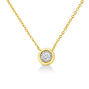 Bids.com 10K Yellow Gold Plated .925 Sterling Silver 1/10 Cttw Miracle Set Round Diamond Square Box Shape 18" Pendant Necklace (K-L Color, I2-I3 Clarity) Necklaces