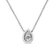 Bids.com 10K White Gold 1/10 Cttw Miracle Set Round-Cut Diamond Square Shape 18" Pendant Necklace (H-I Color, SI2-I1 Clarity) Necklaces