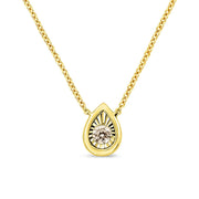 Bids.com 10K Yellow Gold Plated .925 Sterling Silver 1/10 Cttw Miracle Set Round Diamond Square Box Shape 18" Pendant Necklace (K-L Color, I2-I3 Clarity) Necklaces