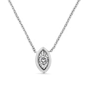 Bids.com 10K White Gold 1/10 Cttw Miracle Set Round-Cut Diamond Square Shape 18" Pendant Necklace (H-I Color, SI2-I1 Clarity) Necklaces