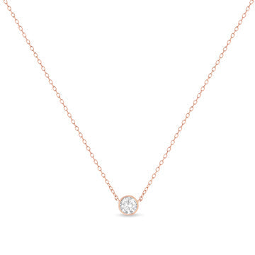 Bids.com .925 Sterling Silver 1/2 Cttw Diamond Bezel 18" Pendant Necklace (I-J Color, I2-I3 Clarity) Necklaces
