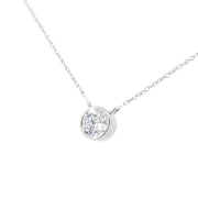 Bids.com .925 Sterling Silver 1/2 Cttw Diamond Bezel 18" Pendant Necklace (I-J Color, I2-I3 Clarity) Necklaces