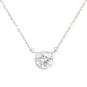 Bids.com .925 Sterling Silver 1/2 Cttw Diamond Bezel 18" Pendant Necklace (I-J Color, I2-I3 Clarity) Necklaces