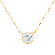 Bids.com .925 Sterling Silver 1/2 Cttw Diamond Bezel 18" Pendant Necklace (I-J Color, I2-I3 Clarity) Necklaces