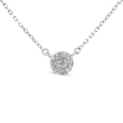 Bids.com .925 Sterling Silver 1/2 Cttw Round Diamond Medallion Multi-Strand Tri Pendant 18" Necklace (H-I Color, I2-I3 Clarity) Necklaces