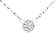 Bids.com 10K White Gold 1/4 Cttw Diamond Flower Pendant Necklace (I-J Color, I2-I3 Clarity) - Adjustable 16-18" chain Necklaces