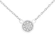 Bids.com 10K White Gold 1/4 Cttw Diamond Flower Pendant Necklace (I-J Color, I2-I3 Clarity) - Adjustable 16-18" chain Necklaces
