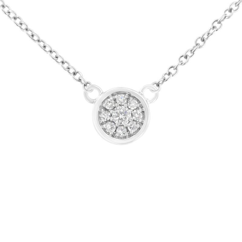 Bids.com 10K White Gold 1/4 Cttw Diamond Flower Pendant Necklace (I-J Color, I2-I3 Clarity) - Adjustable 16-18" chain Necklaces