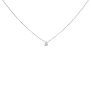 Bids.com 14K White Gold 1/10 Cttw Pear Shape Lab Grown Diamond Solitaire Pendant Necklace (F-G Color, VS2-SI1 Clarity) Necklaces