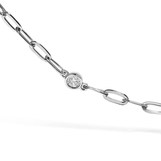 Bids.com 14K White Gold Bezel Set 1.00 Cttw Diamond 11 Station Necklace Necklaces