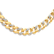 Bids.com 14K Yellow Gold Plated .925 Sterling Silver 1.0 Cttw Diamond Cuban Link Necklace (I-J Color, I3 Clarity) - 18" Inches Necklaces