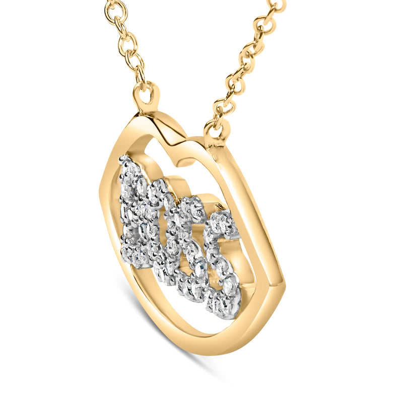 Bids.com 14K Yellow Gold Plated Silver 1/4 Cttw Diamond "Boss" Pendant Necklace - 18 Inch Necklaces
