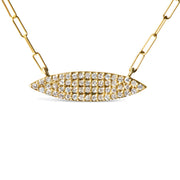 Bids.com 14K Yellow Gold 3/8 Cttw Two-Strand Marquise and Bar Charm Paper Clip Link Pendant Necklace  (I-J Color, I1-I2 Clarity) -18" and 20" Inch Lengths Necklaces