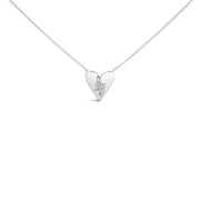 Bids.com .925 Sterling Silver Diamond Broken Heart Pendant Necklace (H-I Color, I1-I2 Clarity) - 18" Inches Necklaces