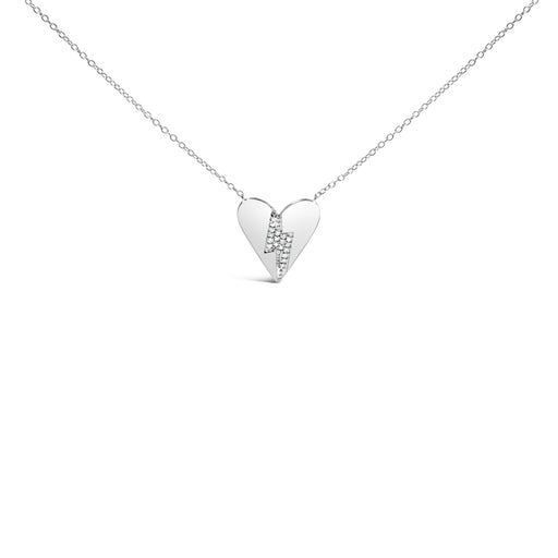 Bids.com .925 Sterling Silver Diamond Broken Heart Pendant Necklace (H-I Color, I1-I2 Clarity) - 18" Inches Necklaces