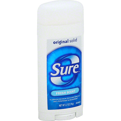 Sure Sure Anti-Perspirant & Deodorant, Original Solid, Fresh Scent Deodorant Lavender