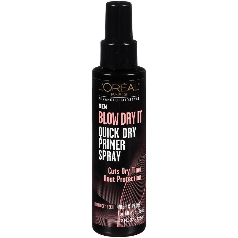 L'Oreal L'Oreal Paris Advanced Primer Spray Hairstyle BLOW DRY IT Quick Dry, 4.2 Fl. Oz Health & Beauty Black