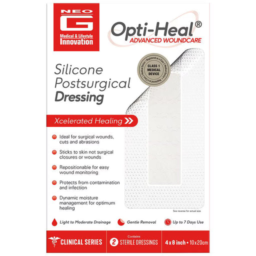 Opti-Heal Silicone Post-Surgical Scar Sheets, 4 x 8 Inches (DS) Medical Tape & Bandages