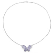 Bids.com 3.31 Carat Genuine Tanzanite & White Topaz .925 Sterling Silver Pendant Pendants
