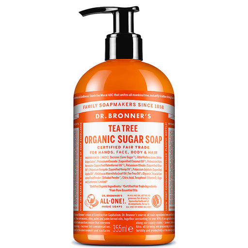 Dr. Bronner's Dr. Bronner's Organic 4-in-1 Pump Soap Sugar 12 Fl Oz Tea Tree Health & Beauty