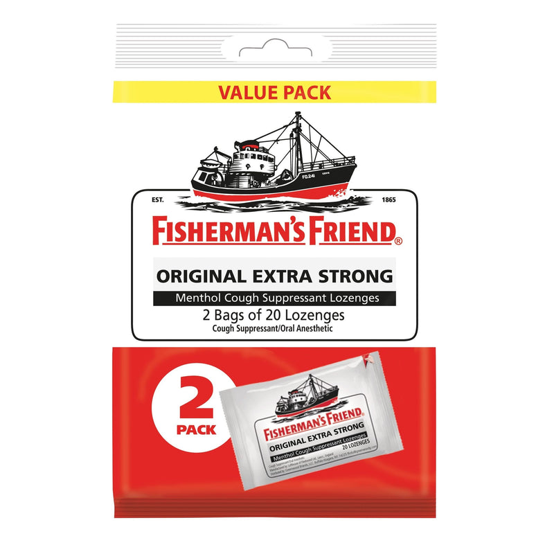 Fisherman's Friend Fisherman's Friend Cough Suppressant/Oral Anesthetic, Extra Strong, Lozenges, Original, 2 Pack Health & Beauty