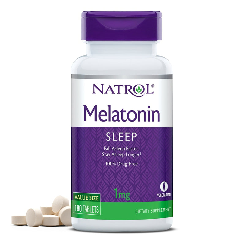 Natrol Natrol Melatonin 1mg, Sleep Aid Supplement for Restful Sleep, 180 Tablets Vitamins & Supplements White Smoke