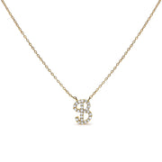 Bids.com 10K White Gold Diamond Accent "A" Initial Script Style Pendant Necklace Necklaces
