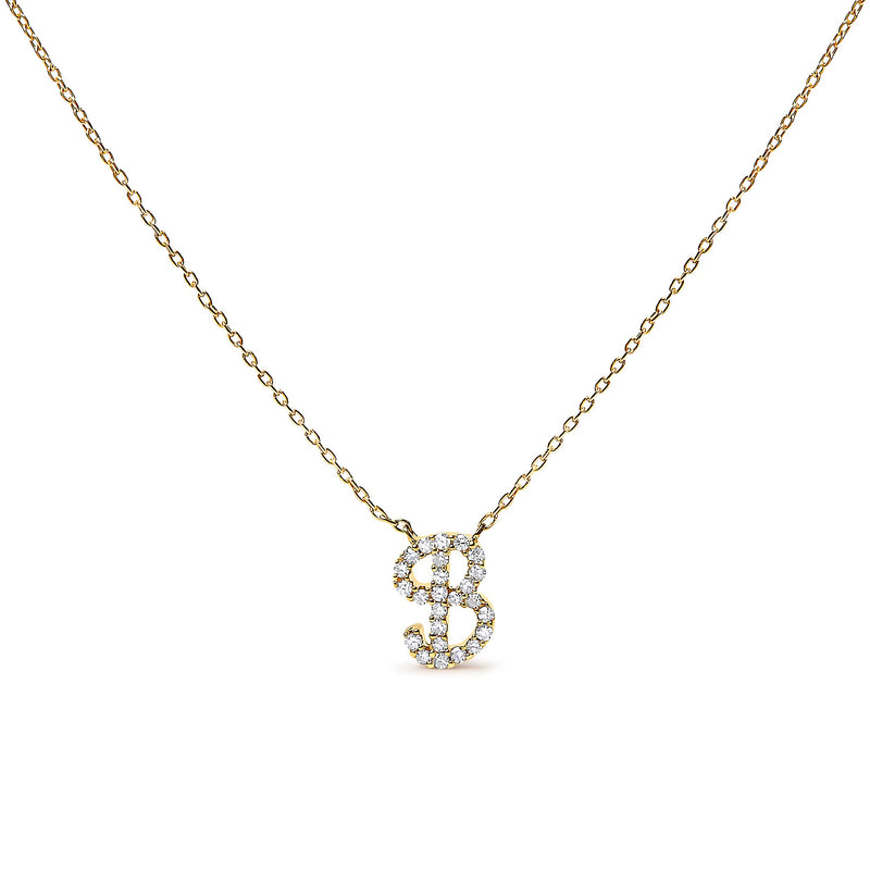 Bids.com 10K White Gold Diamond Accent "A" Initial Script Style Pendant Necklace Necklaces