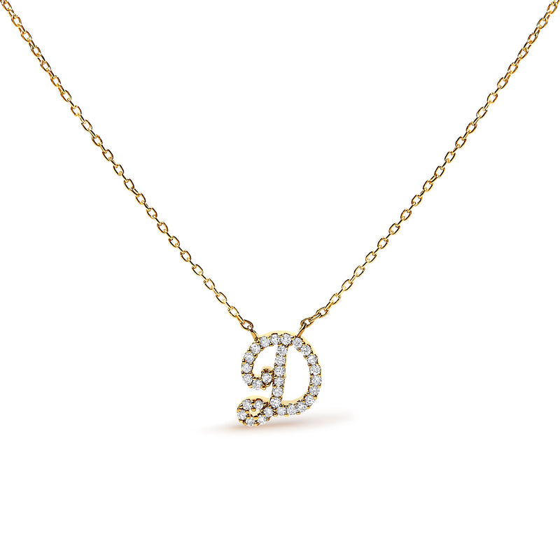 Bids.com 10K White Gold Diamond Accent "A" Initial Script Style Pendant Necklace Necklaces