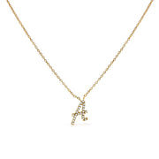 Bids.com 10K White Gold Diamond Accent "A" Initial Script Style Pendant Necklace Necklaces