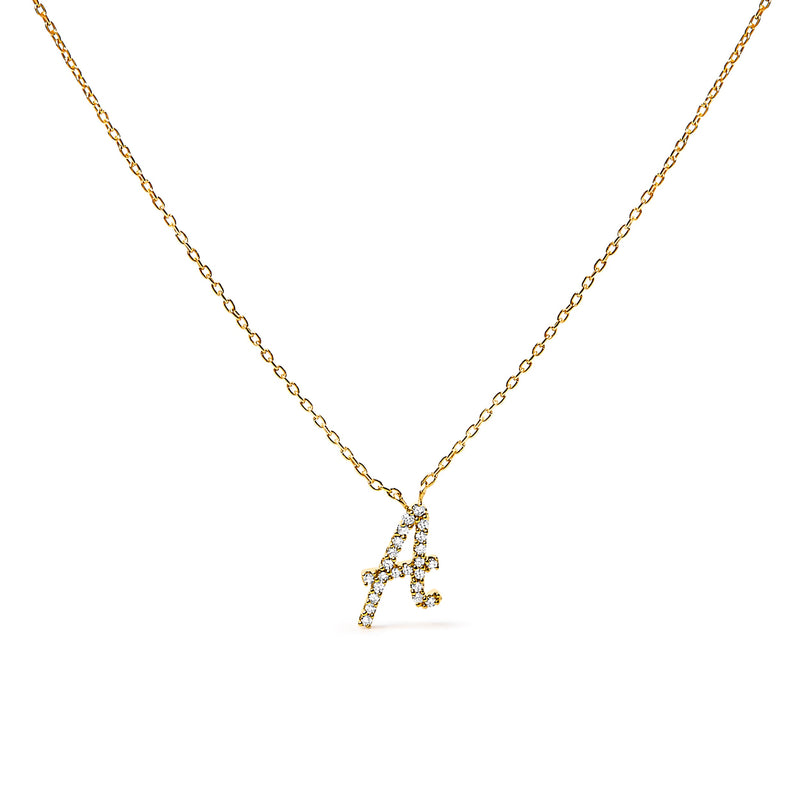 Bids.com 10K White Gold Diamond Accent "A" Initial Script Style Pendant Necklace Necklaces