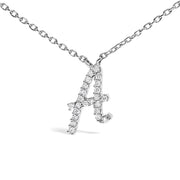 Bids.com 10K White Gold Diamond Accent "A" Initial Script Style Pendant Necklace Necklaces