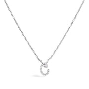Bids.com 10K White Gold Diamond Accent "A" Initial Script Style Pendant Necklace Necklaces