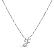 Bids.com 10K White Gold Diamond Accent "A" Initial Script Style Pendant Necklace Necklaces