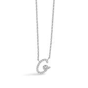 Bids.com 10K White Gold Diamond Accent "A" Initial Script Style Pendant Necklace Necklaces