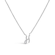 Bids.com 10K White Gold Diamond Accent "A" Initial Script Style Pendant Necklace Necklaces
